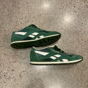 Reebok Men's Forest Green and White Sneakers